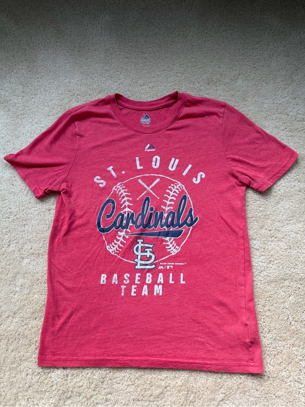 Majestic Women's Red St. Louis Cardinals SS Fitted T-Shirt - *Size L - GUC